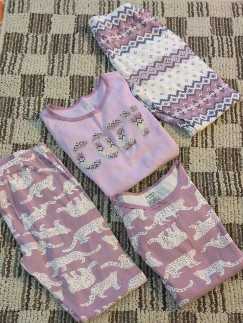 Carter's Lavender Girls 2-Pack Pajama Set💜🤍💜🤍